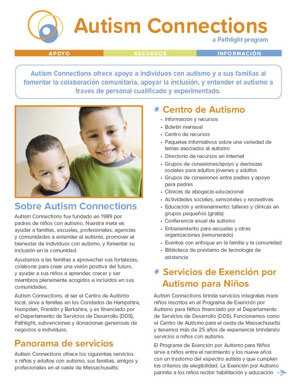 Autism Connections brochure español